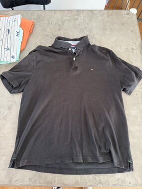 Tommy Hilfiger Men's Dark Black Polo with Small Logo